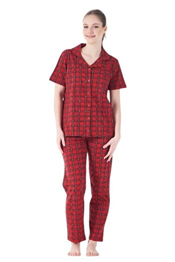Estiva Checkered Pattern Front Buttoned Pajama Set