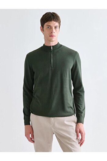 LC Waikiki Ανδρικό πλεκτό πουλόβερ SOUTHBLUE Stand Collar (W5)