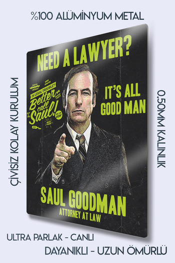 DekorHane Metal Print - Better Call Saul Painting – Retro Tv Series Poster, Breaking Bad Lawyer Saul Goodman