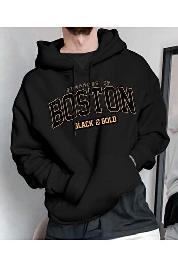 FUFLUNS BOSTON PRINTED UNISEX ΓΥΝΑΙΚΕΙΟ/ΑΝΔΡΙΚΟ ΣΕΤ ΦΟΡΜΑ ΜΕ ΚΑΠΟΥΝΤΟ OVERSIZE ΚΑΤΩ/ΕΠΕΥΘΥΝΗ