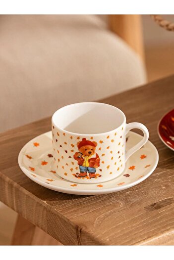 LC Waikiki Lcw Home Bear Teddy Printed Coffee Cup Set for 2 People 90 ml (W5)