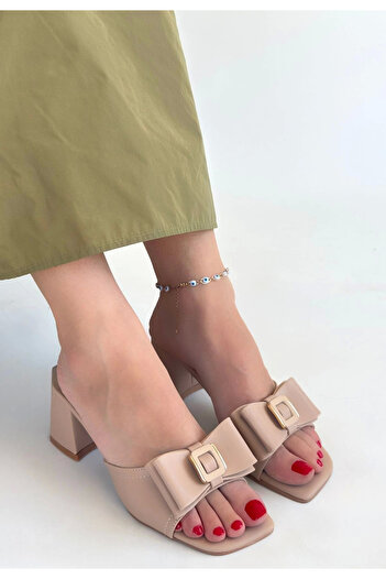 No8 Home Veor nude skin high heel slippers