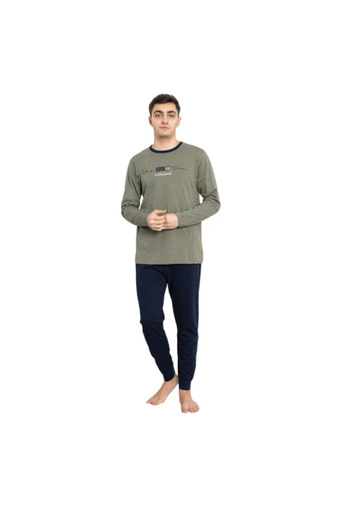 berfin Men's pajamas, 2 pieces, cotton, loading, green/navy blue