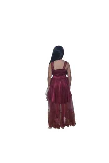 Ahsenimbebe Tailled Tulle Collar Girl's Evening Dress