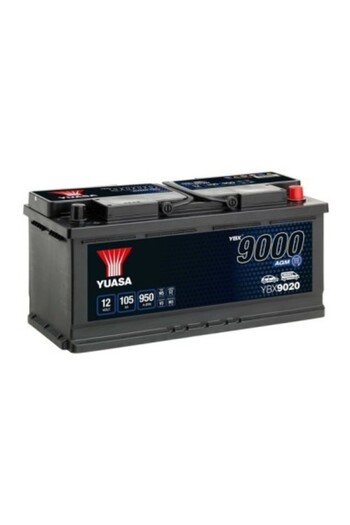 Yuasa Car battery 9000 AGM 105Ah 950A with Start-Stop, 393x175x190mm