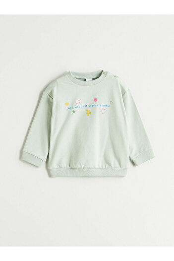 LC Waikiki Green Baby Girl Sweatshirt and Sweatpants Set of 2
