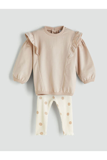 LC Waikiki Sparkling Selections from Shining Store |   Crew Neck Long Sleeve Baby Girl Sweatshirt and Leggings 2-Piece…