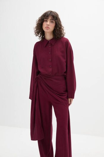 Elfin Asymmetric Tie-Up Trousers Set Soil