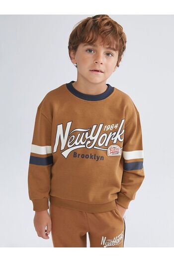 LC Waikiki LCW Kids Детска блуза с дълъг ръкав за момчета с принт на велосипед на врата