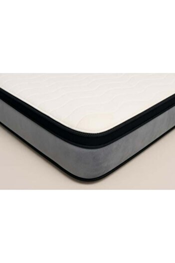 Generic Latex Hotel Mattress Microfiber Fabric Embroidered - 100×200×28 cm - Medium Softness - Gray and Wh