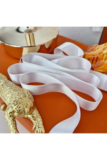pegu baby collection White Satin 3 cm Ribbon, Shipped in 2 Meter Lengths.