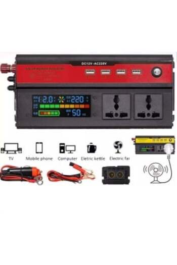 Deluxe Power Inverter 12V to 220V 1200W with Digital Display
