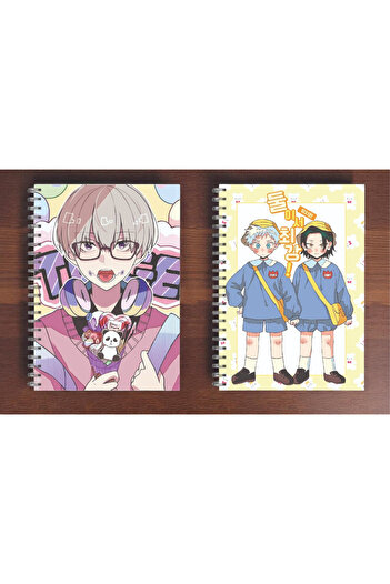nihonwosekai Jujutsu Kaisen 2 Pcs Anime A5 Size Spiral Notebook 50 Sheets Gojo - Geto - Inumaki Toge