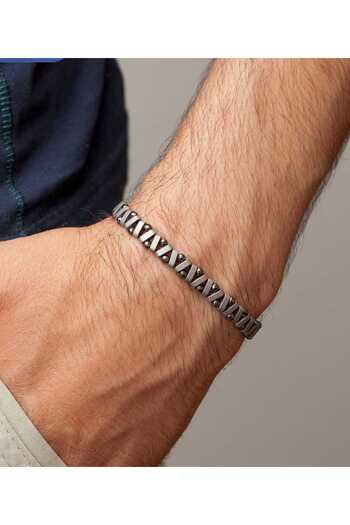 Efulim Hediyelik Natural Stone Hematite Bracelet, Zigzag Model, Men's Bracelet