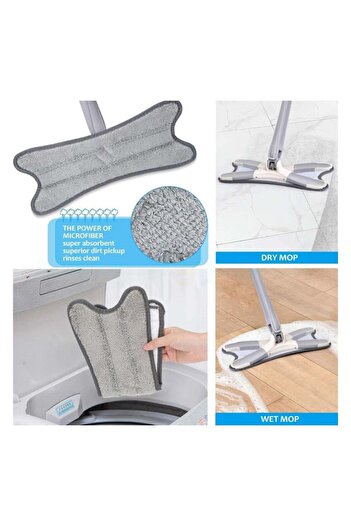 Smart Kitchen Flat Floor Mop with 360° Rotating X-Shape Head
