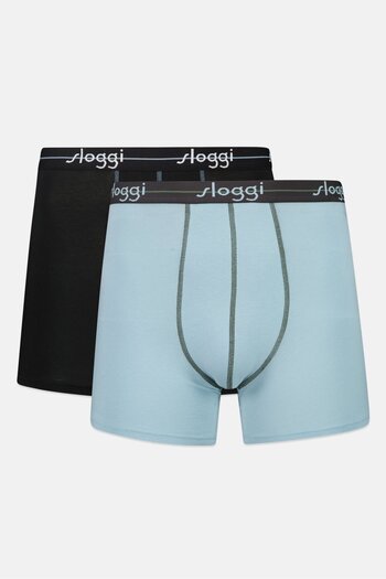 SLOGGI Men 2 Pieces Brand Logo Star Short Briefs, Multicolor