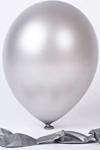 Bunloon Metallic Silver Balloons 10 Pcs - 12 Inch Shiny Party and Organization Set