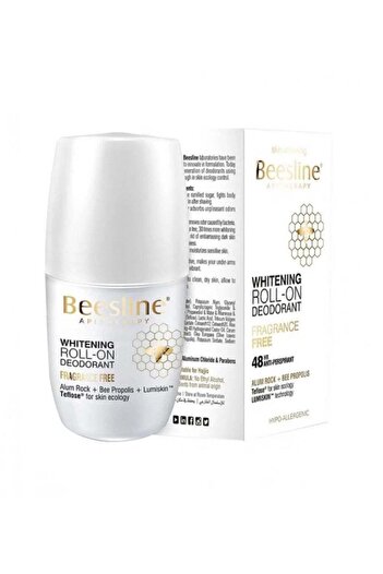 Beesline Roll-On Deodorant Unscented Whitening 48 Hours White/Gold 50ml