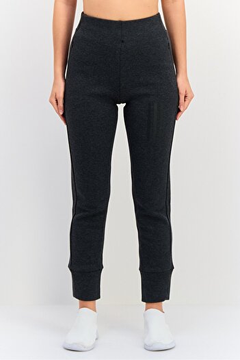 adidas Women Slim Fit High Waist Running Sweatpants, Dark Grey