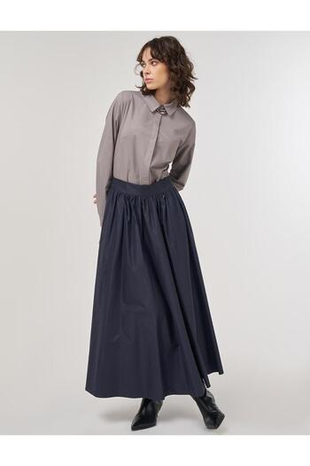 Kayra High Waist Flared Skirt Dark Navy Blue