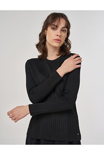 Kayra Crew Neck Knitwear Sweater Black