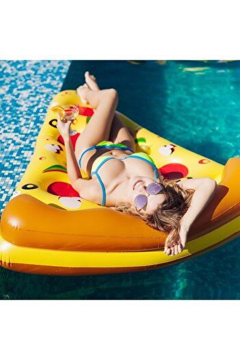 erorex Inflatable Pool Float Adult Pizza Pool Floaties Lounger 3 Pack Inflatable Drink Holders 180Cm X