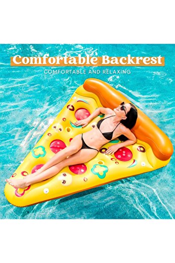 erorex Giant Inflatable Pizza Slice Pool Raft 1.8 X 1.5 M Inflatable Pool Raft Summer Pool Raft Swimming