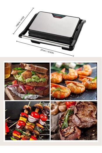 erorex Indoor Grill, Electric Panini Press Sandwich Maker Non-Stick Coated Plates, Cool Touch