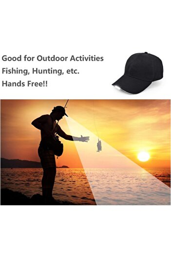 erorex LED Hat Hands Free LED Baseball Cap 5 LED Battery Powered Headlamp Hat LED Flashlight Cap Fishing