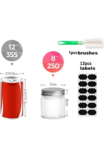 erorex 8Oz/250Ml Wide Mouth Mason Jars , Glass Canning Jars Metal Airtight Lids Canning, Fermenting,