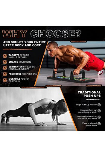erorex Push Up Board Portable Multi Function Foldable 14 1 Fitness Push Up Bar Perfect Push Up Handles