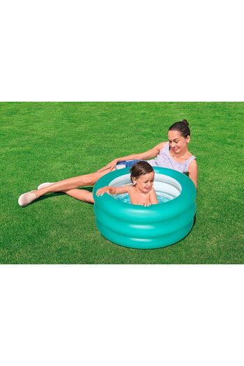 erorex Inflatable Swimming Pool Round 3 Ring Design Turquoise For Outdoor Use 70X30Cm