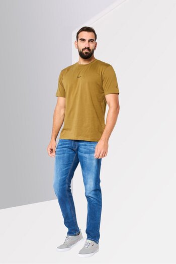 Replay Men Crew Neck Short Sleeve Brand Logo T-Shirt, Army Olive