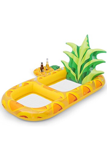 erorex Inflatable Pool Float Giant Inflatable Pineapple Pool Float Cup Holder Large Water Inflatable Raft