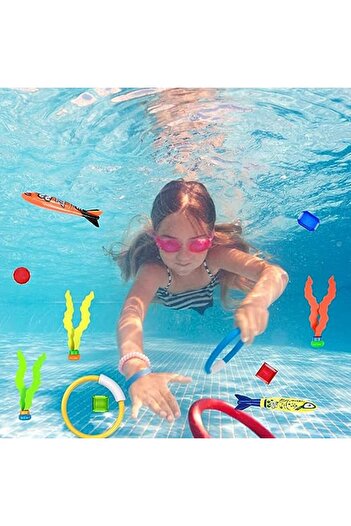 erorex 19Pcs Diving Swimming Pool Toys Summer Underwater Game Including Dive Sticks Rings Toy Bandits