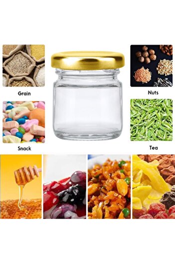 erorex Mini Glass Jars Set Bulk Pack 20Small Containers Lids | 1.5 Oz Clear Glass Bottles Honey, Jams,