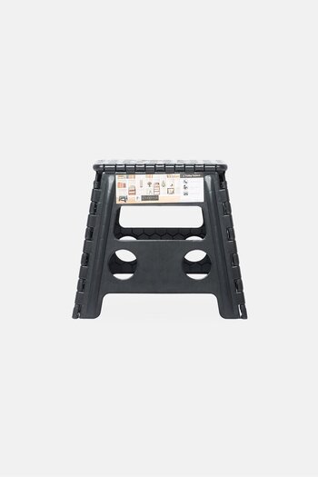 Lifestyle Plastic 13 Inch Folding Step Stool With Handle, Black