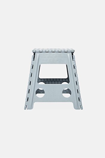 Lifestyle Plastic Folding Stepstool With Grip, Grey