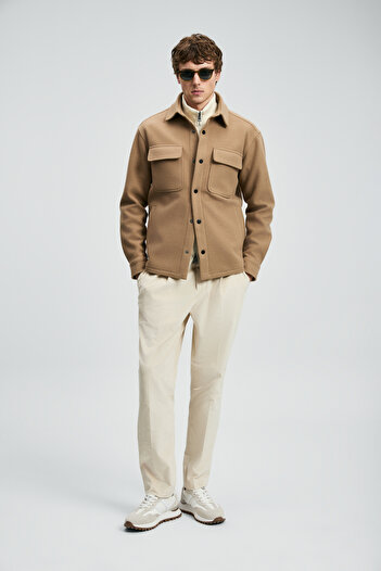 Lufian Andre Men's Knitted Jacket Camel Hair