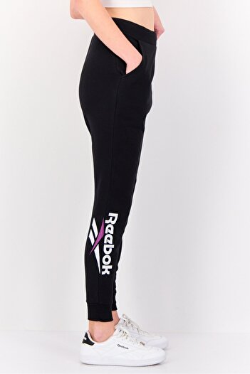 Reebok Women Regular Fit Brand Logo Outdoor Sweatpants, Black