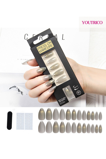 Youtrico 24pcs Press-on Nails, Cat Eye,Princess Style,teardrop-shaped,false&fake Nails,love gift