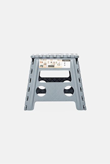 Lifestyle Plastic 13 Inch Folding Step Stool With Handle, Grey
