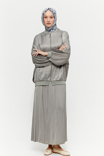 Setrms Taşlı Oversize Bomber Kap