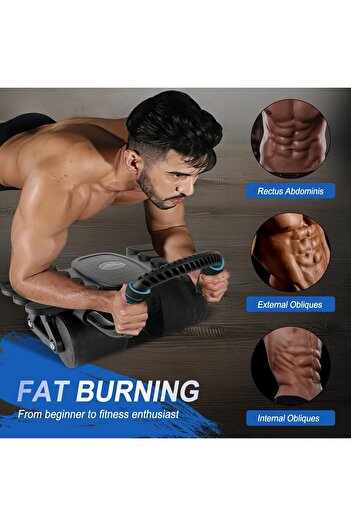 BUNCA Abdominal exercise wheel with automatic rebound and elbow support, home fitness equipment for burning fat and toning the body, floor wheel