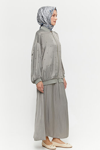 Setrms Taşlı Oversize Bomber Kap