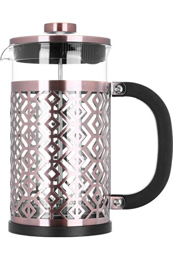 Alsaif Gallery Glass + Steel French Press Coffee Maker, 1L - Black