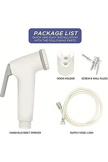 SAQOCLEAN Alsaqer Toilet Shattaf Set Plastic Handheld Bidet Sprayer with Adjustable Water Pressure C