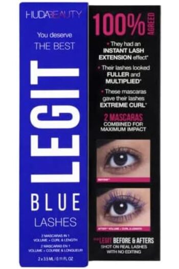 HUDA HUDABEAUTY Legit Blue Lashes (Travel Size),(2 x 3.5ml)