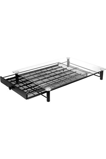 Alsaif Gallery Coffee Capsule Holder Steel, 60 Places, Glass Top - Black