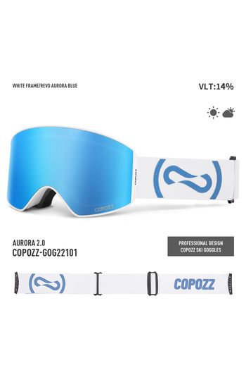 Choice aurora blue COPOZZ New Magnetic Ski Goggles Quick-Change Anti-fog UV400 Snowboard Goggles Double Lay